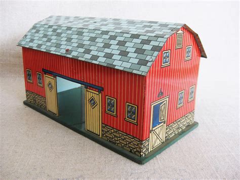 vintage tin toy barn products for sale 